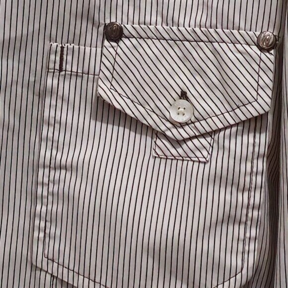 Drill Clothing Co. Women's Striped Shirt L/S Medium Cotton White & Black - Picture 4 of 12